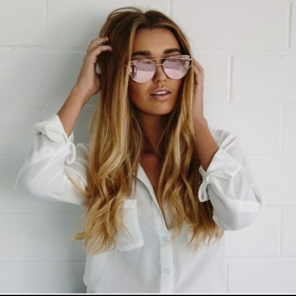 PINK MIRRORED Glasses Trendy - Picture 11 of 14